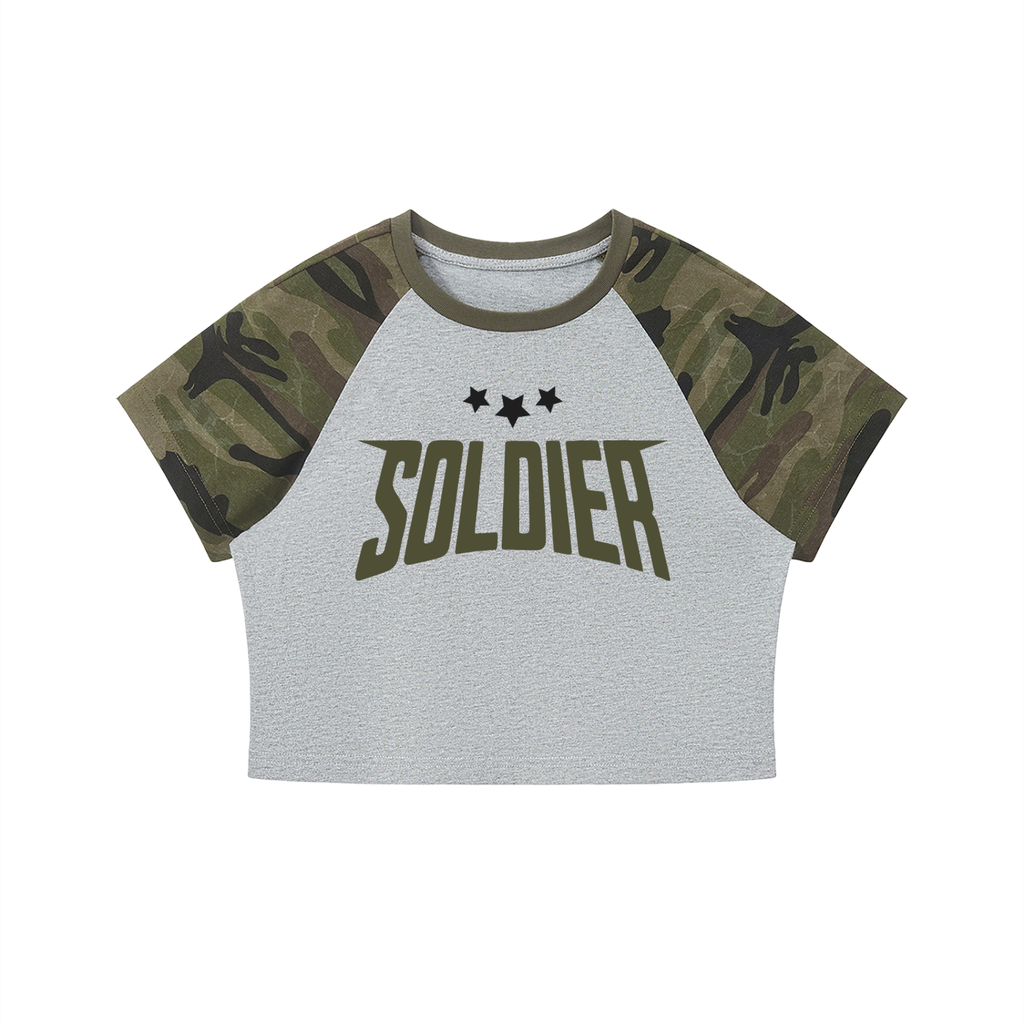 WOMEN'S CAMO CROP TEE