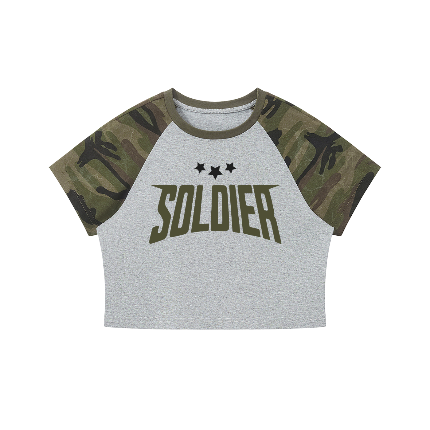 WOMEN'S CAMO CROP TEE