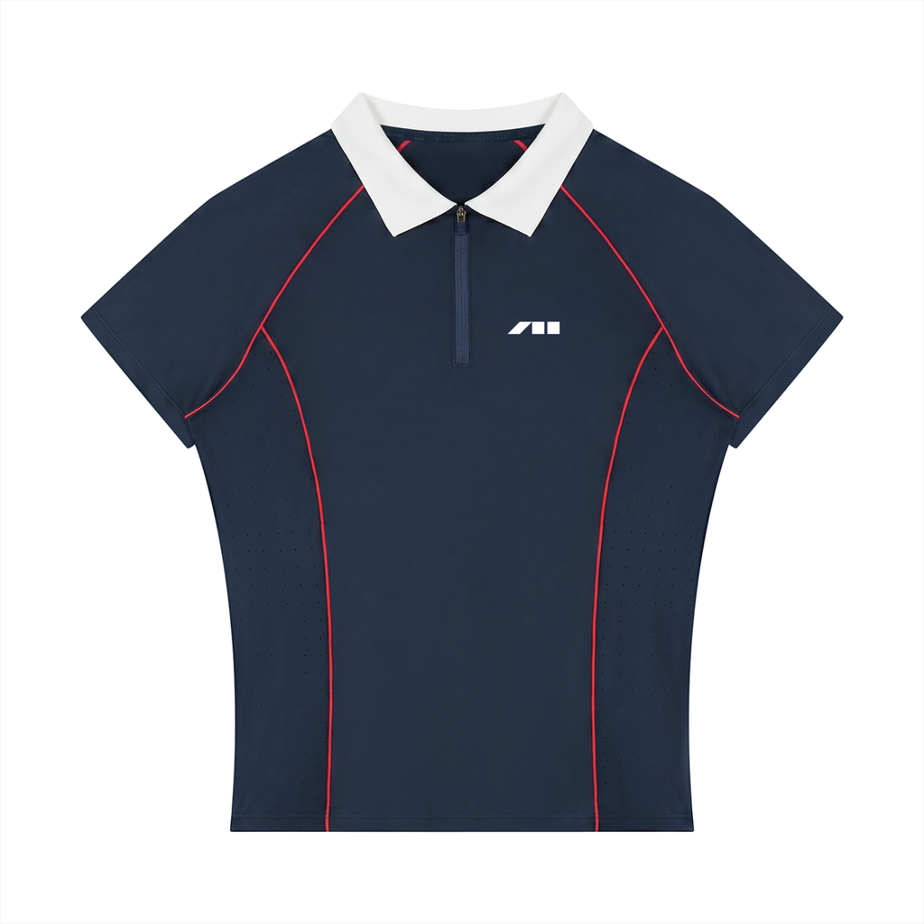 WOMEN'S SLIM QUARTER-ZIP POLO