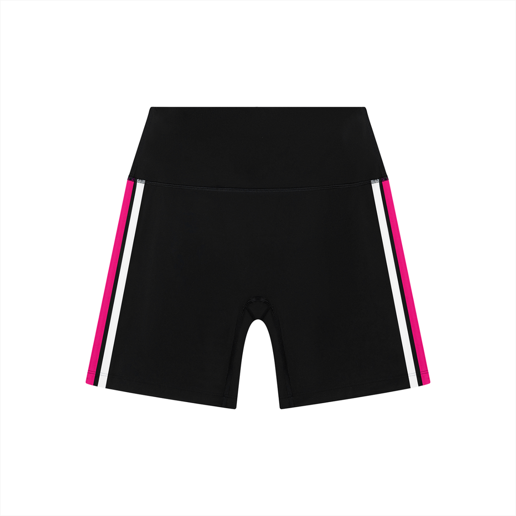 WOMEN'S STRIPED HIGH RISE YOGA SHORTS