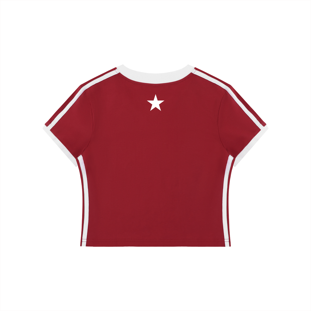 WOMEN'S RETRO V-NECK CROP TEE