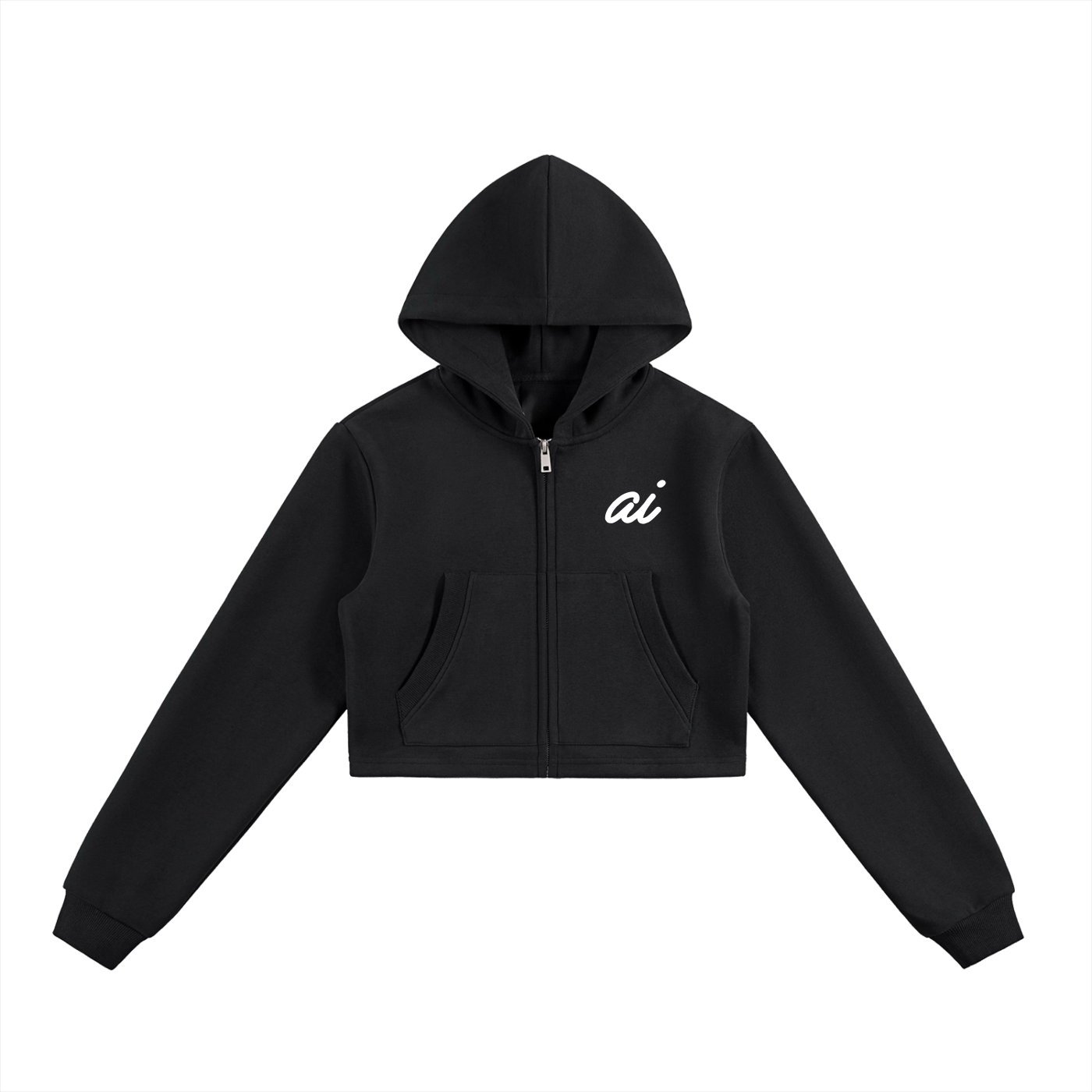 WOMEN'S CROPPED ZIP HOODIE