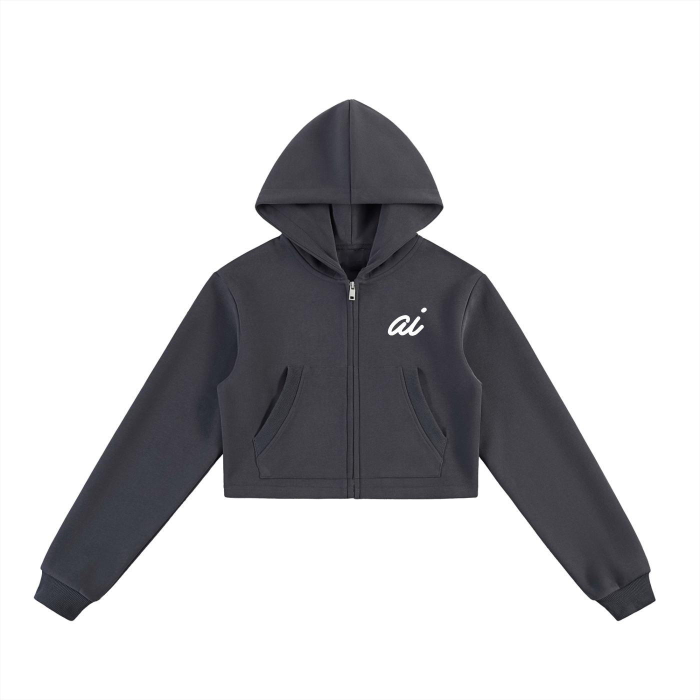 WOMEN'S CROPPED ZIP HOODIE