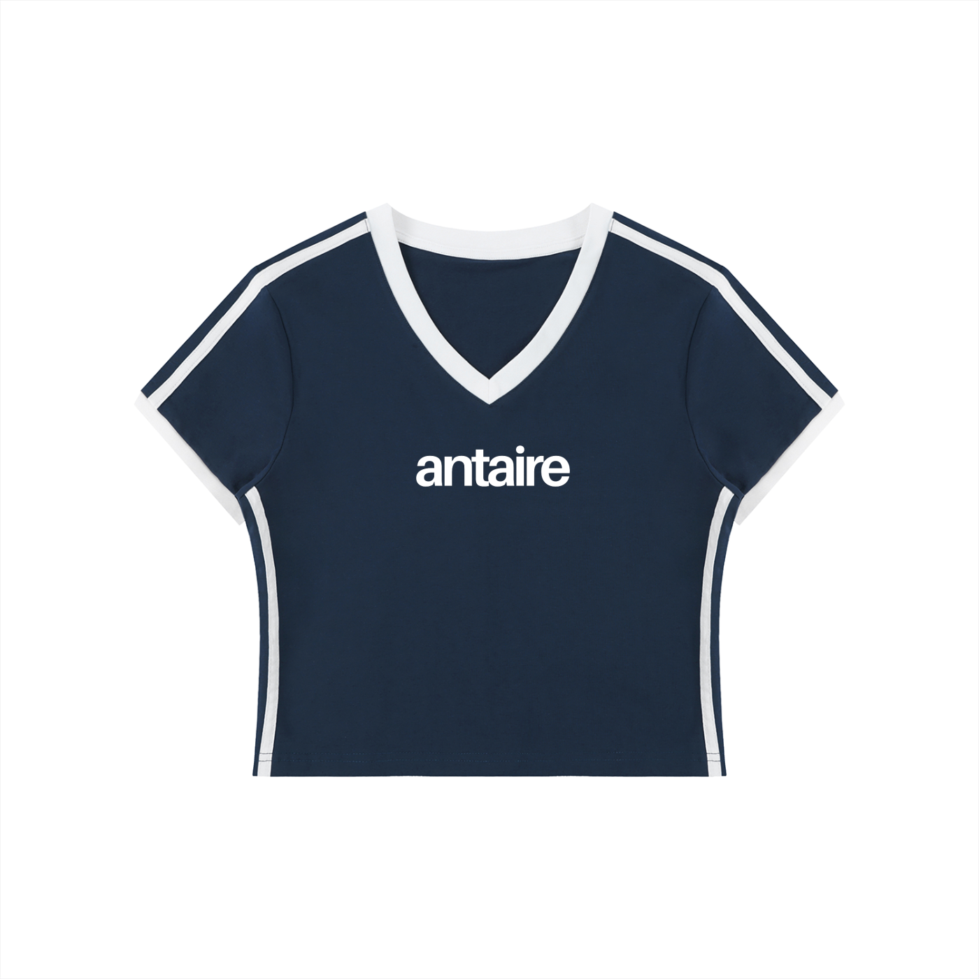 WOMEN'S RETRO V-NECK CROP TEE