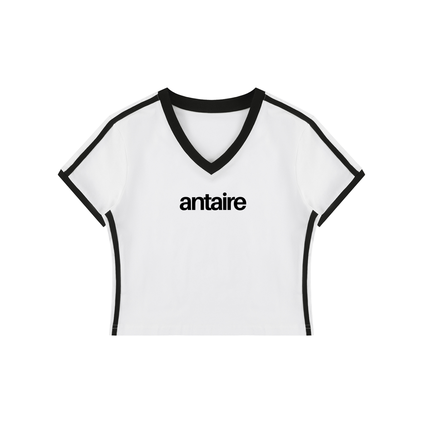 WOMEN'S RETRO V-NECK CROP TEE