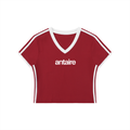 WOMEN'S RETRO V-NECK CROP TEE