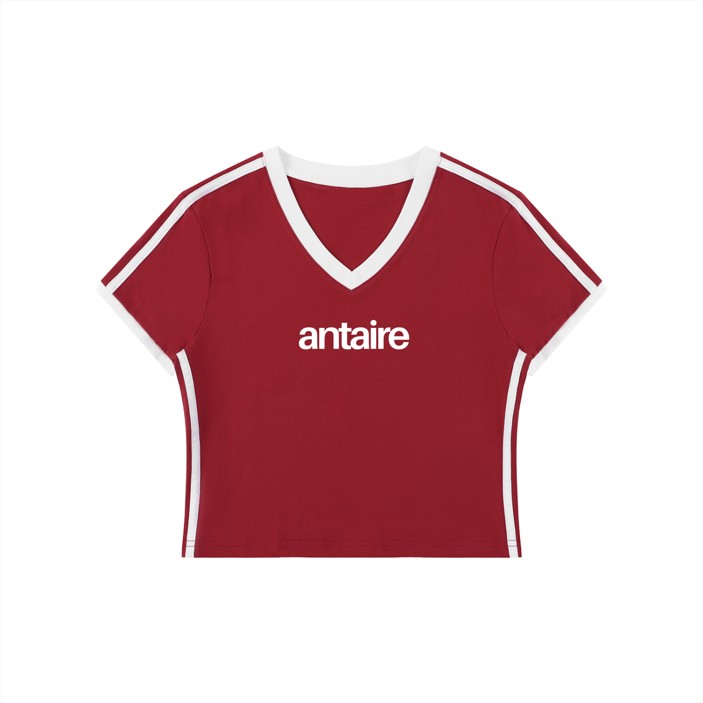 WOMEN'S RETRO V-NECK CROP TEE