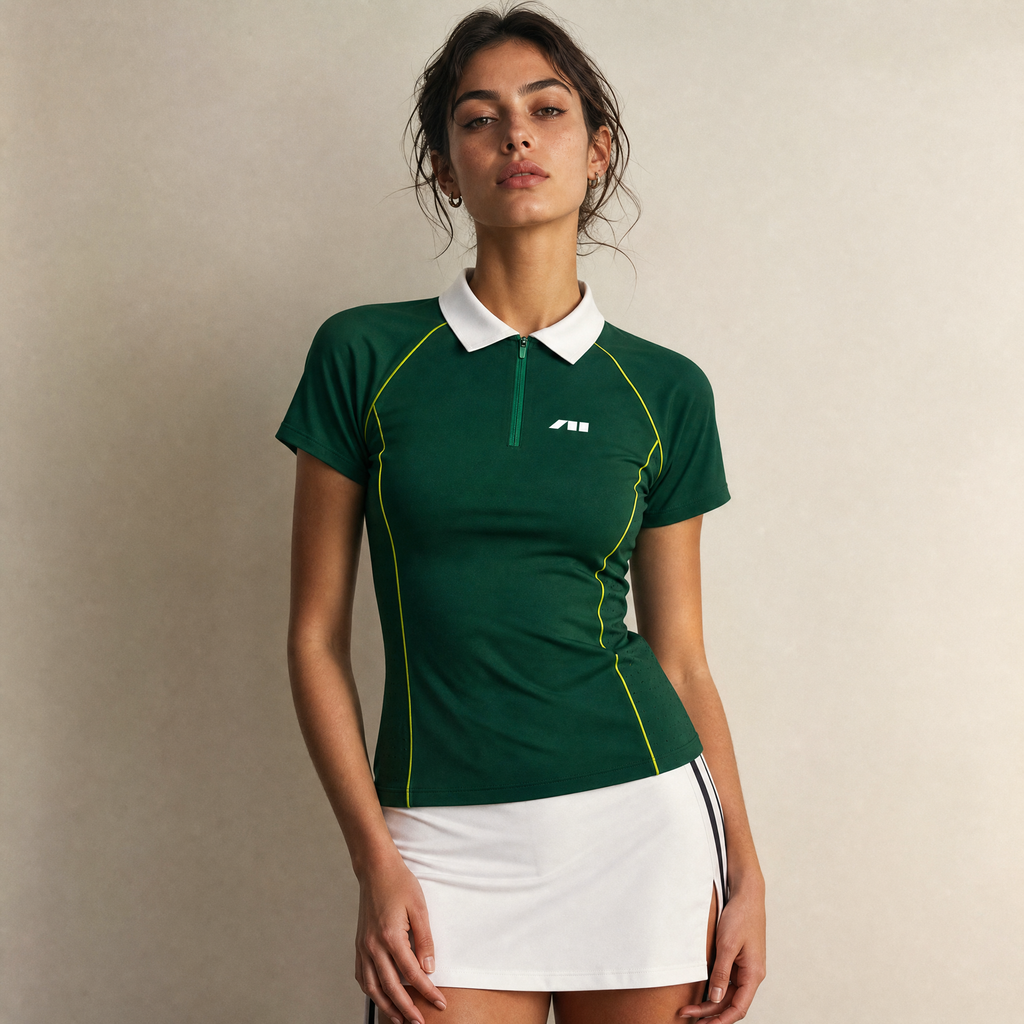 WOMEN'S SLIM QUARTER-ZIP POLO