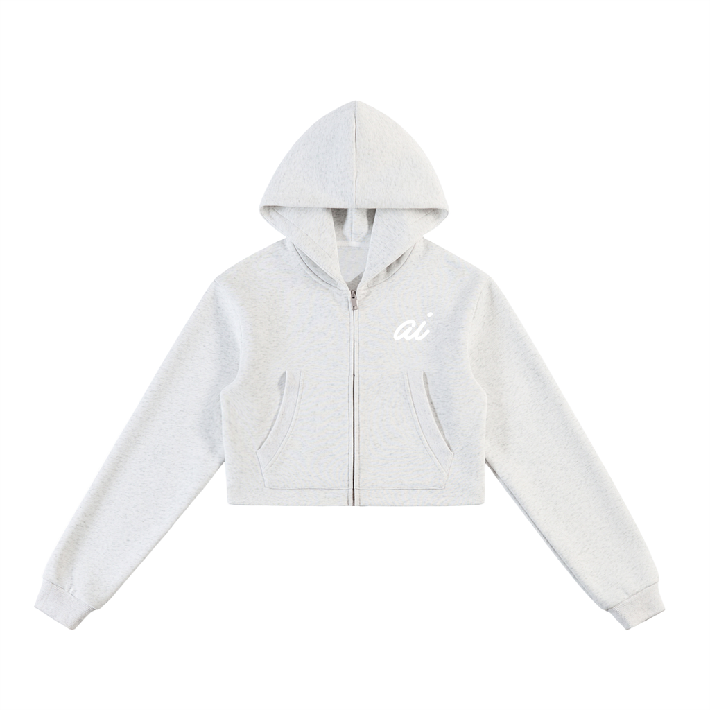 WOMEN'S CROPPED ZIP HOODIE