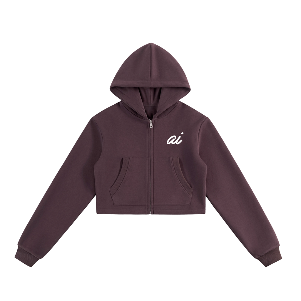WOMEN'S CROPPED ZIP HOODIE