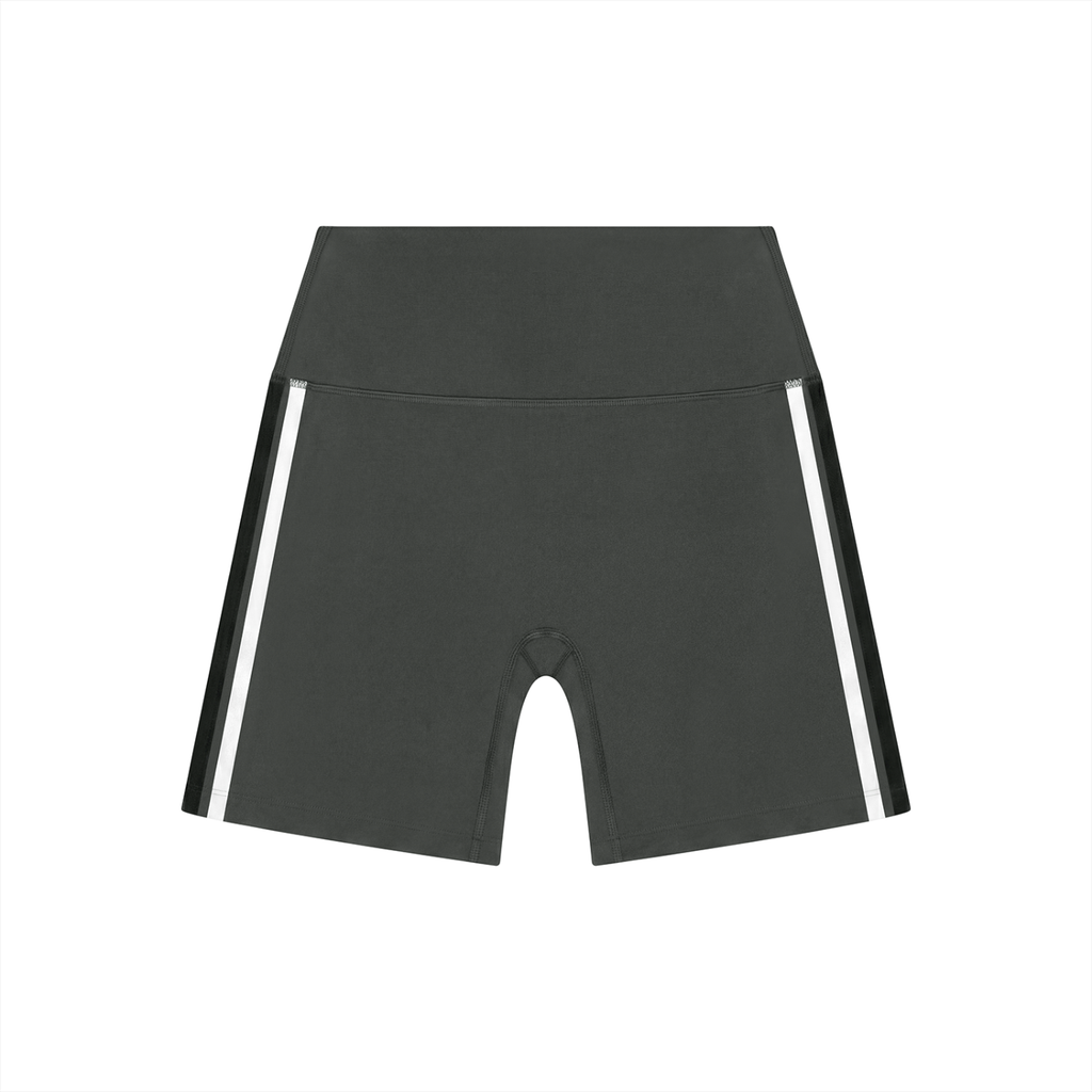WOMEN'S STRIPED HIGH RISE YOGA SHORTS