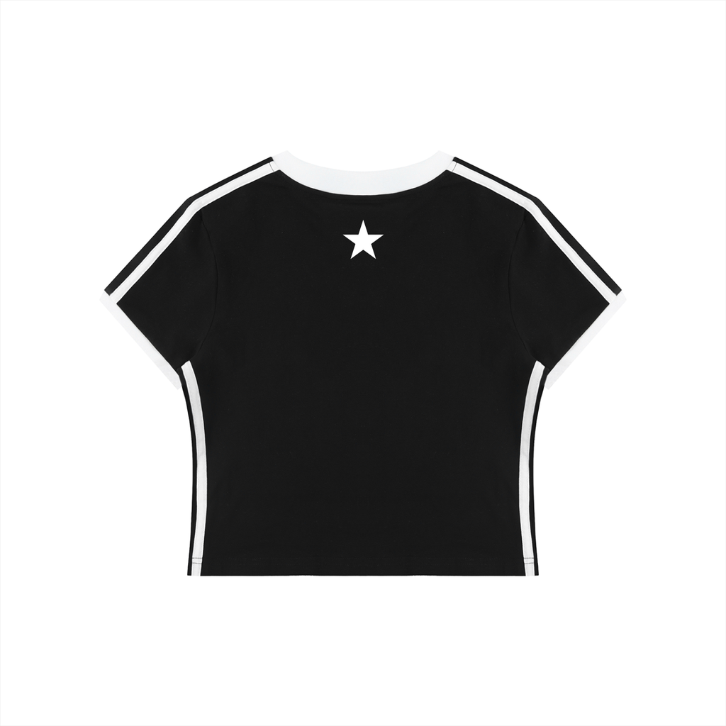 WOMEN'S RETRO V-NECK CROP TEE