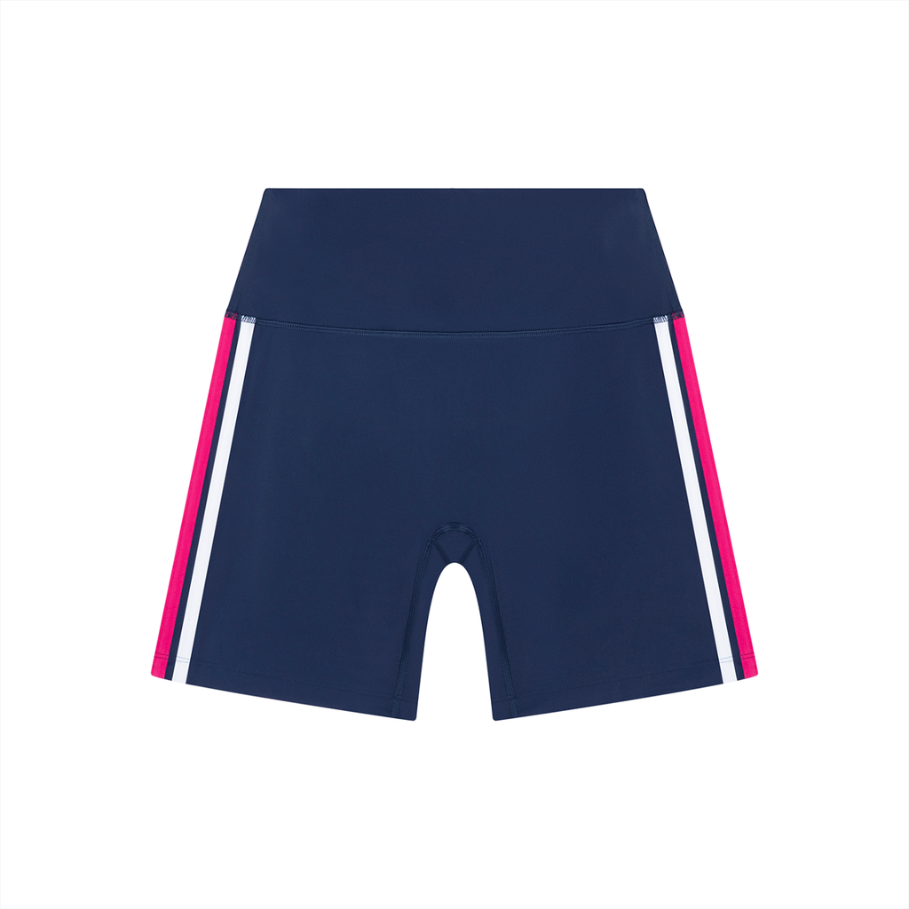 WOMEN'S STRIPED HIGH RISE YOGA SHORTS