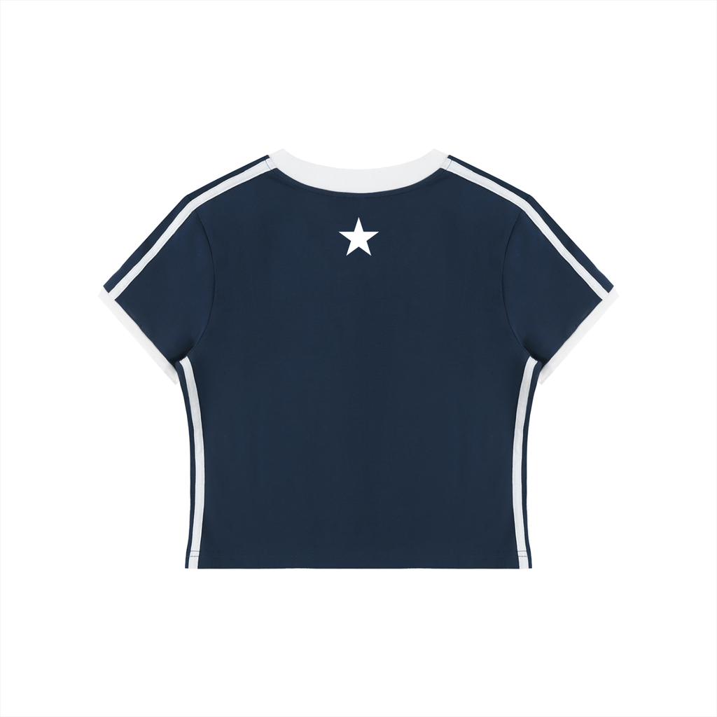 WOMEN'S RETRO V-NECK CROP TEE